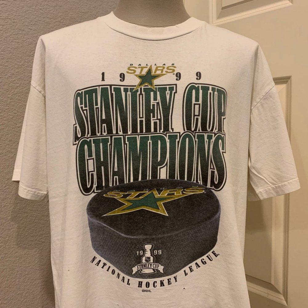 Vintage 90S Dallas Stars 1999 Stanley Cup National Hockey League Shirr